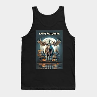 Moose Witch Haunted Halloween Card Tank Top